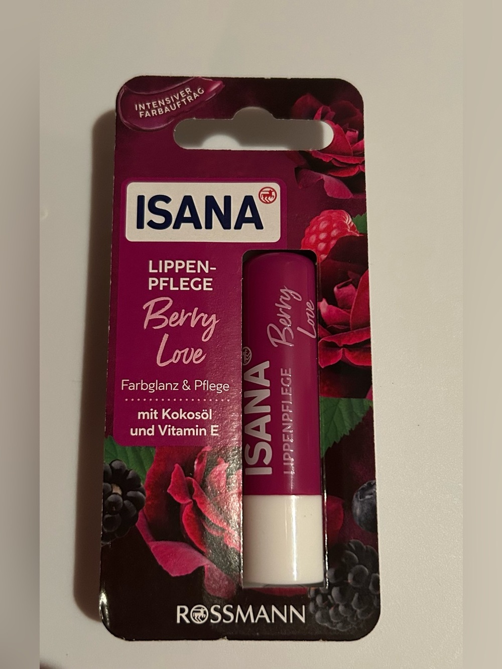 ISANA Berry Love Tinted Lip Balm German Import Rossmann Vegan Lip Care NWT